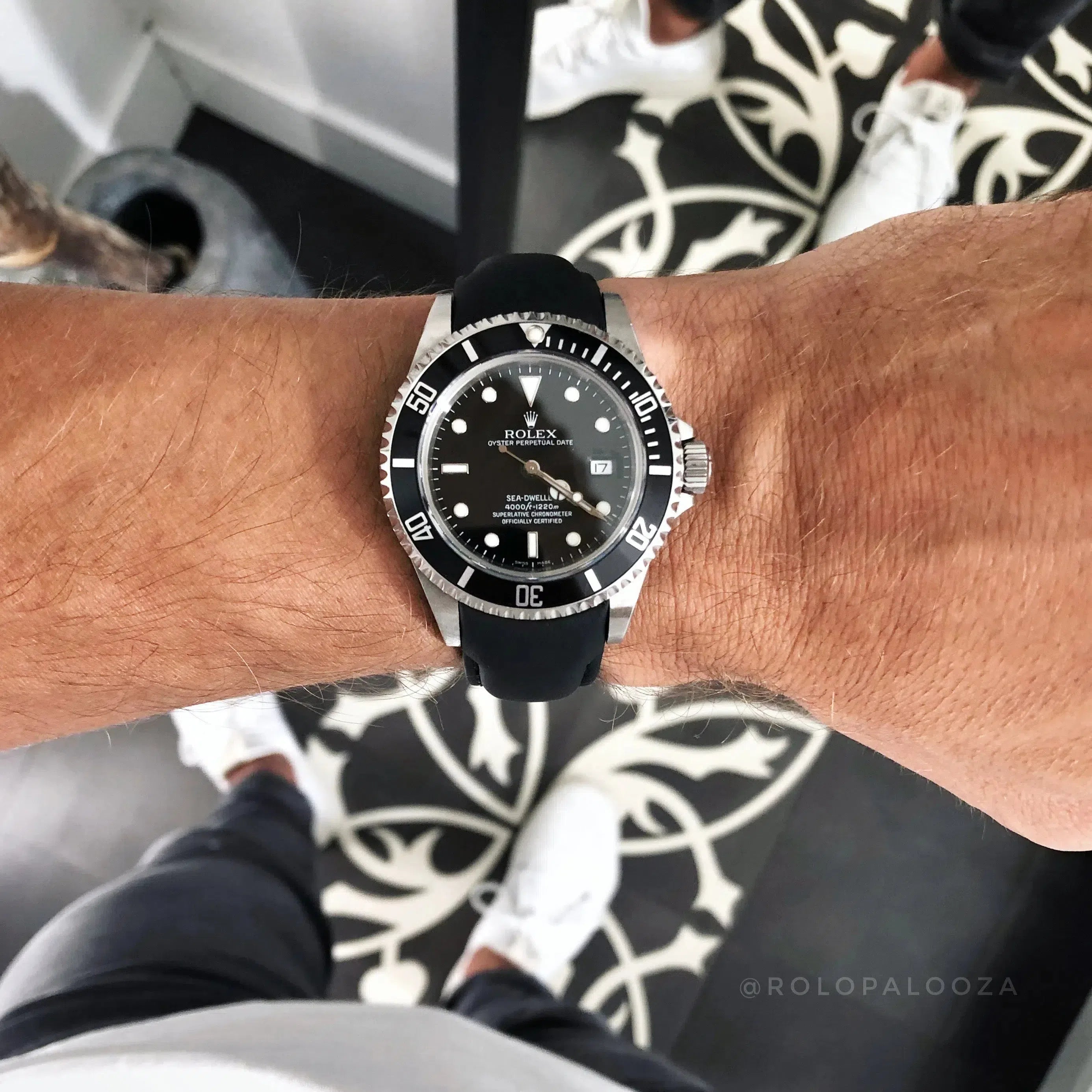 Rolex Sea-Dweller 16600 VariLeer black leather Strap Customer Photo 3