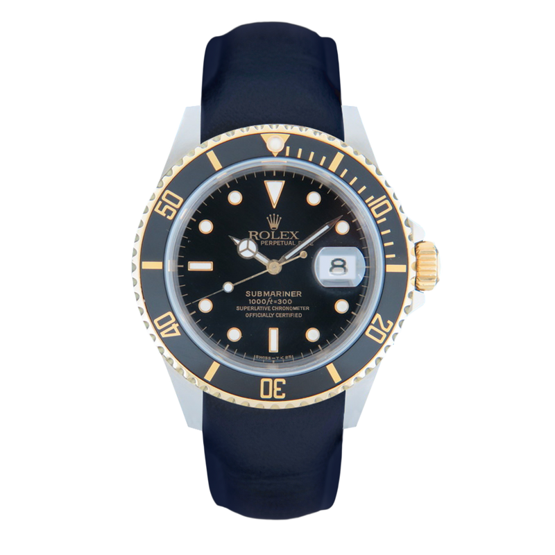 Submariner Date ref. 16613 Deep Ocean Blue leather strap