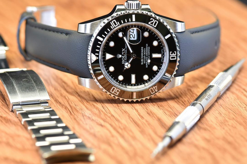 Curved end leather straps for your Rolex Submariner ref. 116610LV 'Hulk