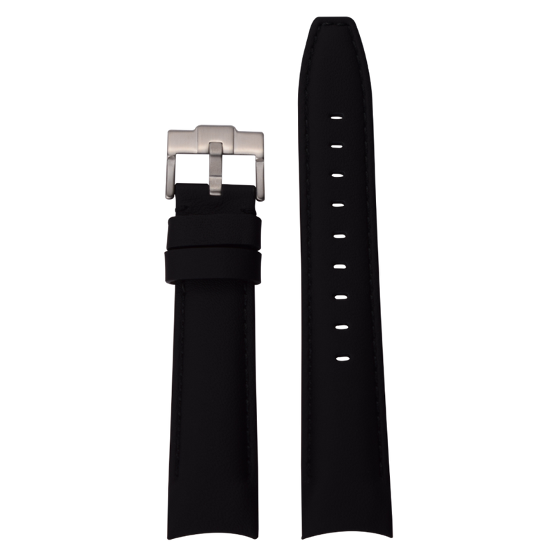 Curved end leather strap for Rolex GMT-Master 2 Ceramic 'Batman' ref. 116710BLNR