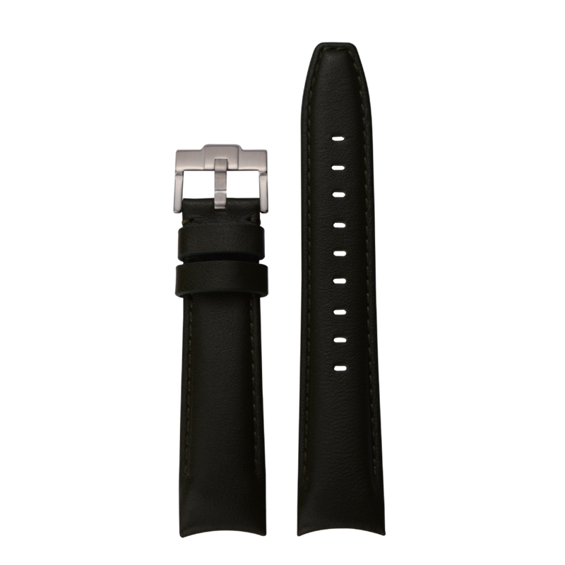 Curved end leather strap for Rolex GMT-Master 2 Ceramic 'Batman' ref. 116710BLNR