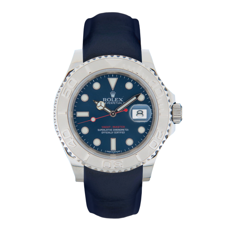 Rolex Yacht-Master 116622 blue dial Deep Ocean Blue VariLeer Strap